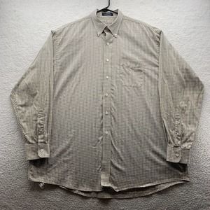 M. Dumas & Sons Charleston SC Mens Store Button Up Shirt XL X-Large Beige Plaid